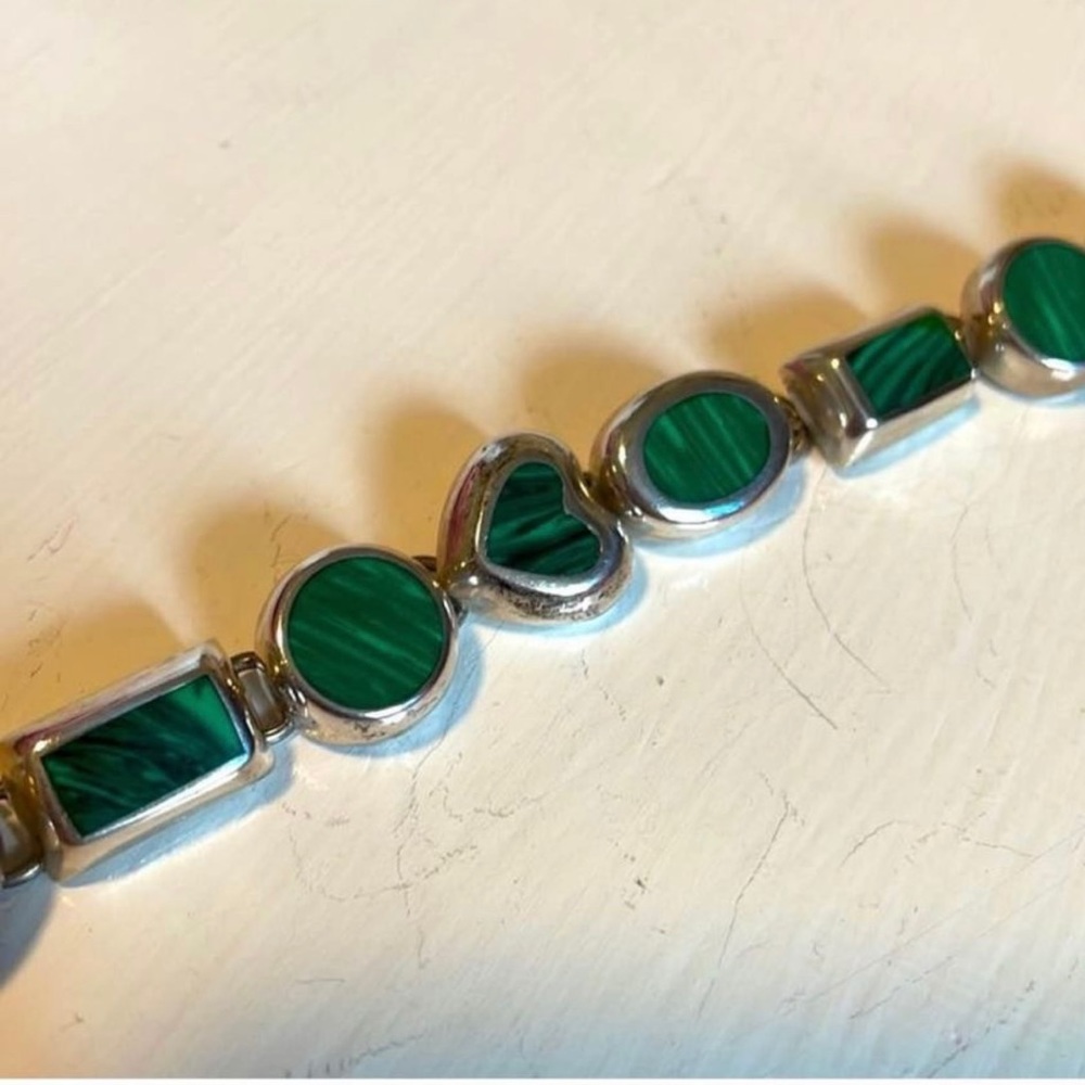 Sterling and malachite bracelet